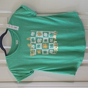 SO BRAND GIRL'S GREEN ST. PATRICKS DAY "HAVE A LUCKY DAY" TEE SIZE LARGE